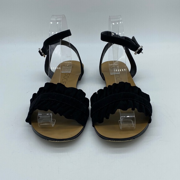 Sole Society Sandals Black Ruffles Womens Size 8.5 M - Picture 2 of 15